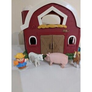 Battat Big Red Barn Animal Farm Playset Toddler Toys 5 Pieces Pre Loved